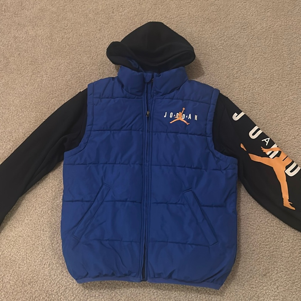 Boys Nike Air Jordan Blue/Black Youth Full Zip Jacket! Size Medium